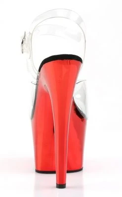 Pleaser ADORE-708 Clear & Red Chrome Heels Pole Shoes