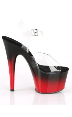 Pleaser ADORE-708BR-H Clear/Red-Black Heels