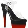 Pleaser ADORE-708BR-H Clear/Red-Black Heels