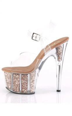 Pleaser Pole Shoes ADORE-708G Rose Gold Glitter Heels 9 Pleaser Pole Shoes ADORE-708G Rose Gold Glitter Heels