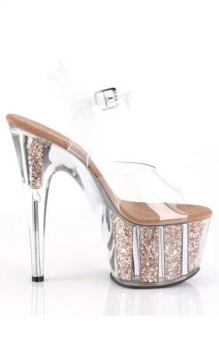 Pleaser Pole Shoes ADORE-708G Rose Gold Glitter Heels 11 Pleaser Pole Shoes ADORE-708G Rose Gold Glitter Heels