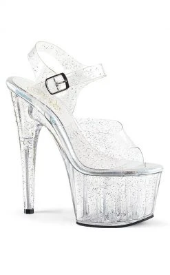 Pleaser ADORE-708MMG Clear Heels Pole Shoes