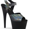 Pleaser ADORE-708N-DT Pewter Hologram Heels Pole Shoes