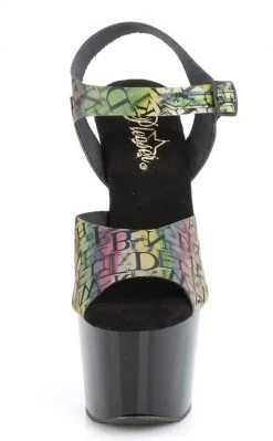 Pleaser Pole Shoes ADORE-708N-LTP Green-Purple/Black Heels