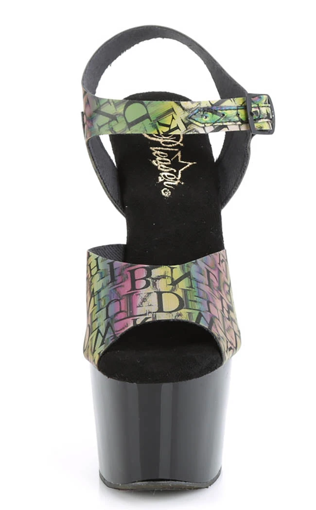 Pleaser Pole Shoes ADORE-708N-LTP Green-Purple/Black Heels 4 Pleaser Pole Shoes ADORE-708N-LTP Green-Purple/Black Heels