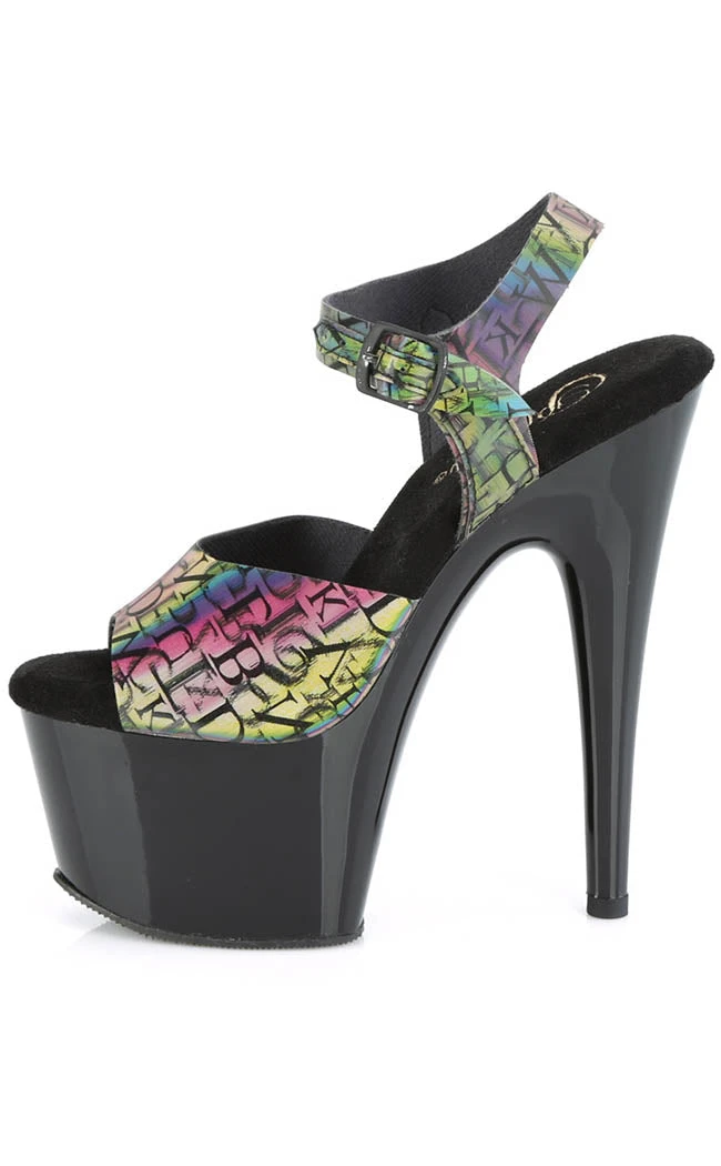 Pleaser Pole Shoes ADORE-708N-LTP Green-Purple/Black Heels 5 Pleaser Pole Shoes ADORE-708N-LTP Green-Purple/Black Heels