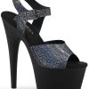 Pleaser Pole Shoes ADORE-708N-MG Black & Silver Hologram Heels 1 Pleaser Pole Shoes ADORE-708N-MG Black & Silver Hologram Heels