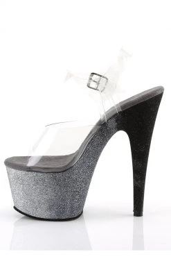 Pleaser ADORE-708OMBRE Silver Black Ombre Heels Pole Shoes