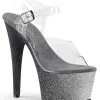 Pleaser ADORE-708OMBRE Silver Black Ombre Heels Pole Shoes