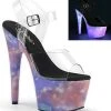 Pleaser Pole Shoes ADORE-708REFL Purple-Blue Reflective Heels