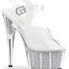 Pleaser ADORE-708SRS Clr/Slv SRS Heels