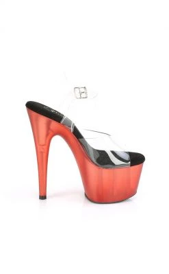 Pleaser Pole Shoes ADORE-708T Red Tinted Heels