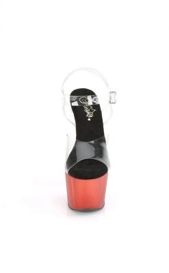Pleaser Pole Shoes ADORE-708T Red Tinted Heels