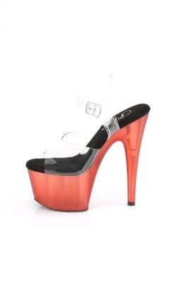 Pleaser Pole Shoes ADORE-708T Red Tinted Heels