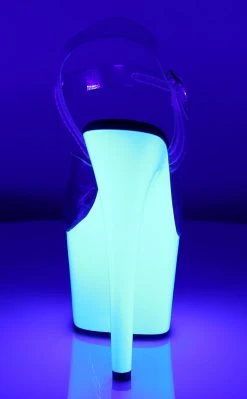 Pleaser Pole Shoes ADORE-708UV Clear & Neon White Heels