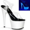 Pleaser Pole Shoes ADORE-708UV Clear & Neon White Heels