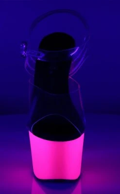 Pleaser Pole Shoes ADORE-708UV Clr/Neon Pink Heels