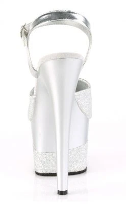Pleaser ADORE-709-2G Silver Glitter Heels