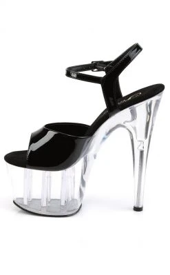 Pleaser ADORE-709 Black & Clear Heels