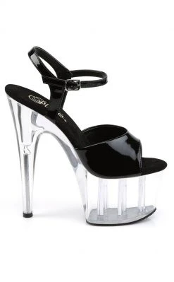Pleaser ADORE-709 Black & Clear Heels