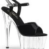 Pleaser ADORE-709 Black & Clear Heels