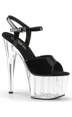 Pleaser ADORE-709 Black & Clear Heels