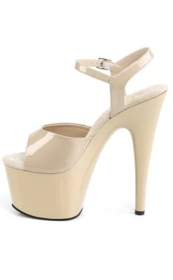 Pleaser ADORE-709 Cream Patent Heels Pole Shoes