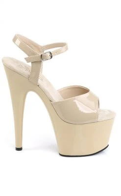 Pleaser ADORE-709 Cream Patent Heels Pole Shoes