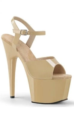 Pleaser ADORE-709 Cream Patent Heels Pole Shoes