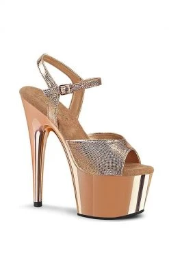 Pleaser ADORE-709 Rose Gold Heels