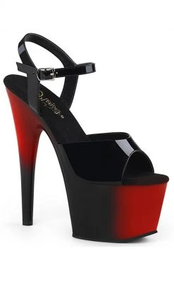 Pleaser ADORE-709BR Red Black Heels