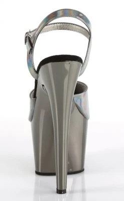 Pleaser ADORE-709HGCH Pewter Hologram / Pewter Chrome Heels