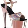 Pleaser ADORE-709HGCH Rose GoldHologram / Rose Gold Chrome Heels Pole Shoes