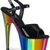 Pleaser ADORE-709RC Black & Rainbow Chrome Heels 2 Pleaser ADORE-709RC Black & Rainbow Chrome Heels
