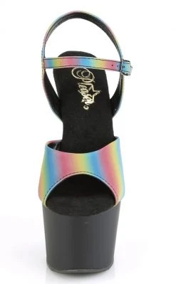 Pleaser ADORE-709REFL-02 Rainbow Reflective & Black Matte Heels