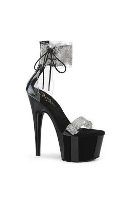 Pleaser ADORE-727 Black Rhinestone Heels Pole Shoes