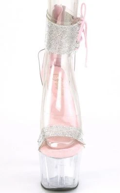 Pleaser ADORE-727RS Clear/Baby Pink Rhinestone Heels Pole Shoes