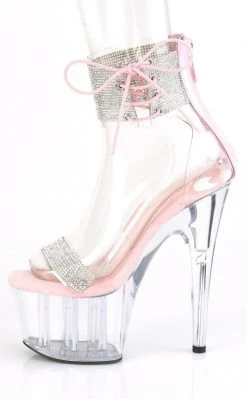 Pleaser ADORE-727RS Clear/Baby Pink Rhinestone Heels Pole Shoes