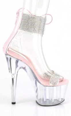 Pleaser ADORE-727RS Clear/Baby Pink Rhinestone Heels Pole Shoes