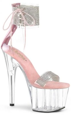 Pleaser ADORE-727RS Clear/Baby Pink Rhinestone Heels Pole Shoes