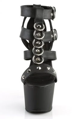 Pleaser ADORE-758 Black Faux Leather Heels