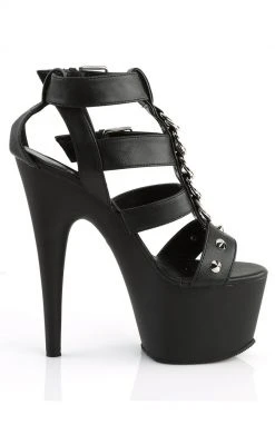Pleaser ADORE-758 Black Faux Leather Heels