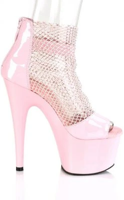 Pleaser ADORE-765RM Baby Pink Rhinestone Mesh Heels Pole Shoes