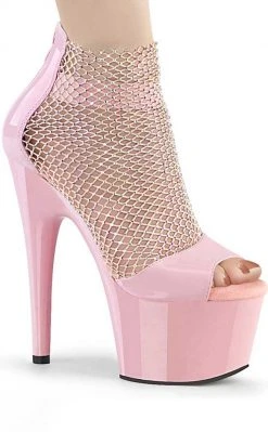Pleaser ADORE-765RM Baby Pink Rhinestone Mesh Heels Pole Shoes