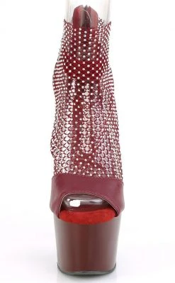 Pleaser Pole Shoes ADORE-765RM Burgundy Rhinestone Mesh Heels 8 Pleaser Pole Shoes ADORE-765RM Burgundy Rhinestone Mesh Heels