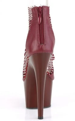 Pleaser Pole Shoes ADORE-765RM Burgundy Rhinestone Mesh Heels 10 Pleaser Pole Shoes ADORE-765RM Burgundy Rhinestone Mesh Heels