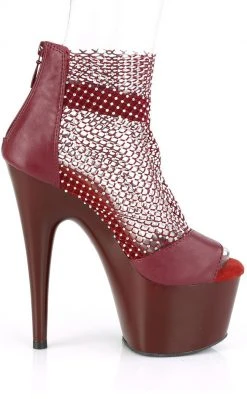 Pleaser Pole Shoes ADORE-765RM Burgundy Rhinestone Mesh Heels 11 Pleaser Pole Shoes ADORE-765RM Burgundy Rhinestone Mesh Heels