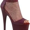 Pleaser Pole Shoes ADORE-765RM Burgundy Rhinestone Mesh Heels