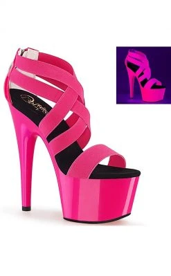 Pleaser Pole Shoes ADORE-769UV Neon Hot Pink Heels