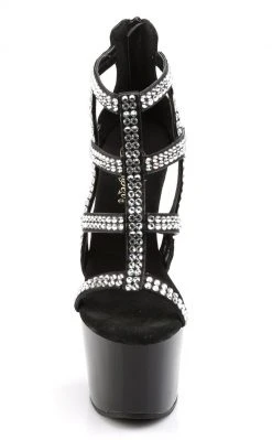 Pleaser Pole Shoes ADORE-798 Black Faux Leather Heels